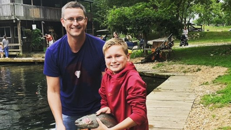 John Hacker fishing with son 22