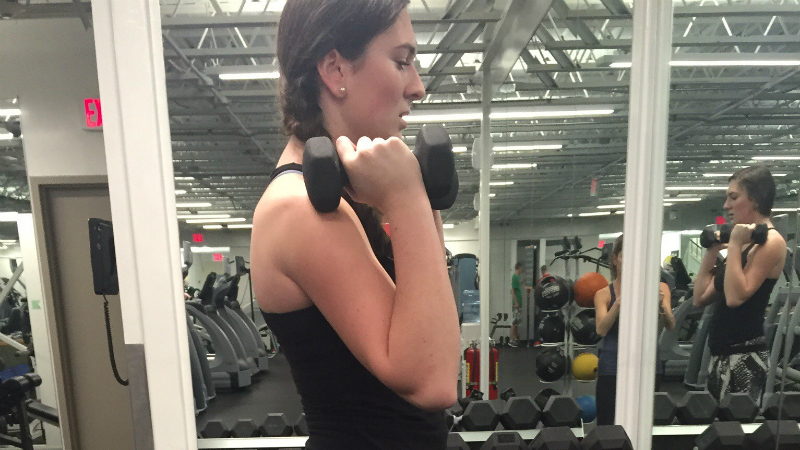 Lily lifting weights sized 22