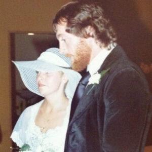 Former NHL coach and Legacy Donor Paul Theriault and wife on their wedding day